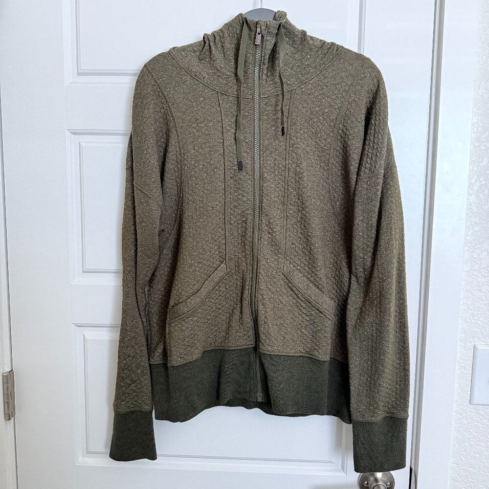 Lucy Zip Up Hoodie Olive Green - M